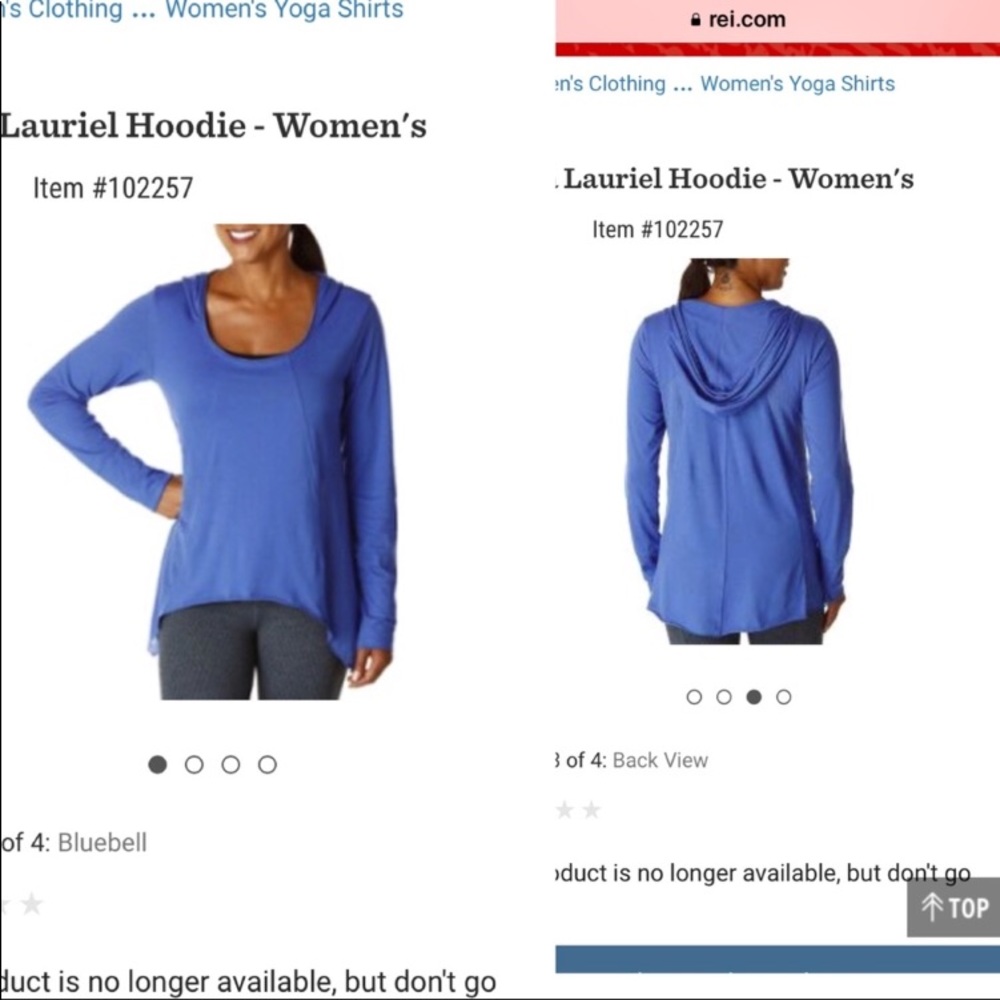 PrAna S Lauriel Hoodie In bluebell. Long sleeve